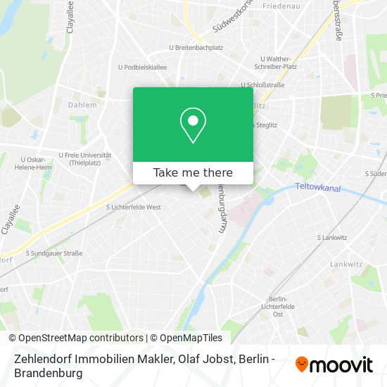 Карта Zehlendorf Immobilien Makler, Olaf Jobst