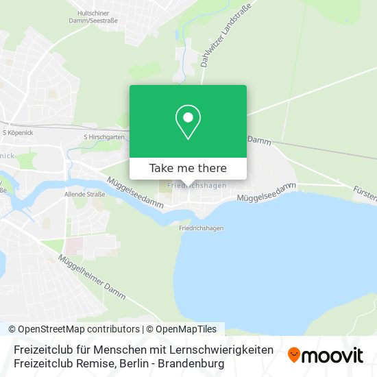 Карта Freizeitclub für Menschen mit Lernschwierigkeiten Freizeitclub Remise