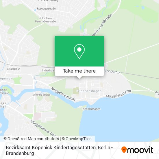 Карта Bezirksamt Köpenick Kindertagesstätten