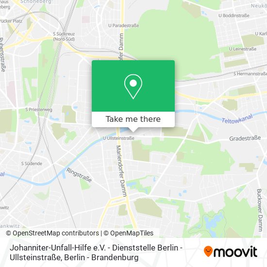 Карта Johanniter-Unfall-Hilfe e.V. - Dienststelle Berlin - Ullsteinstraße