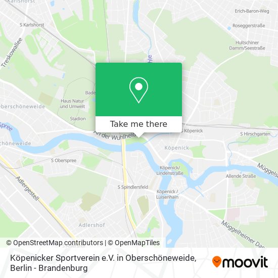 Карта Köpenicker Sportverein e.V. in Oberschöneweide