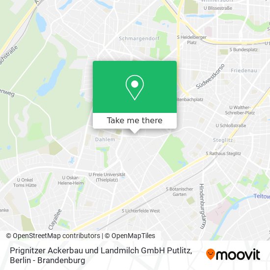 Карта Prignitzer Ackerbau und Landmilch GmbH Putlitz