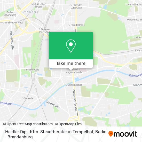 Карта Heidler Dipl.-Kfm. Steuerberater in Tempelhof