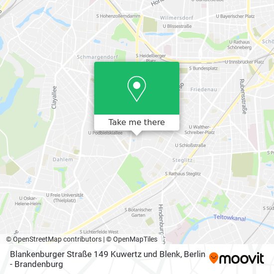 Карта Blankenburger Straße 149 Kuwertz und Blenk