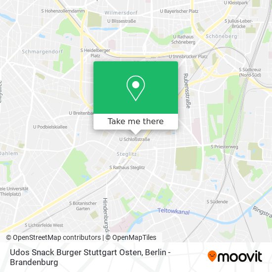 Udos Snack Burger Stuttgart Osten map