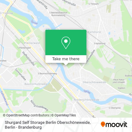 Карта Shurgard Self Storage Berlin Oberschöneweide