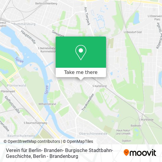 Карта Verein für Berlin- Branden- Burgische Stadtbahn- Geschichte