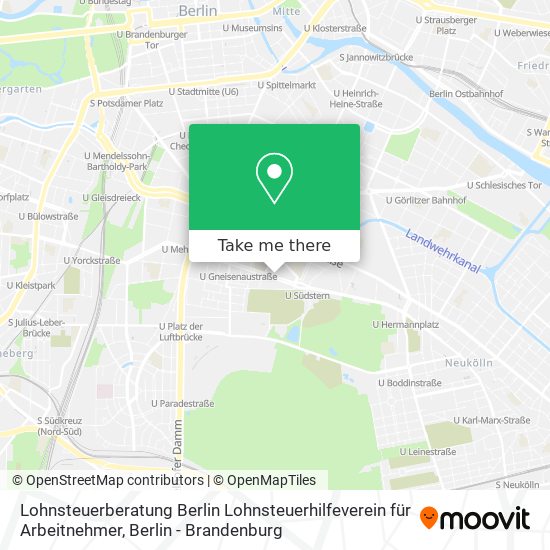 Карта Lohnsteuerberatung Berlin Lohnsteuerhilfeverein für Arbeitnehmer