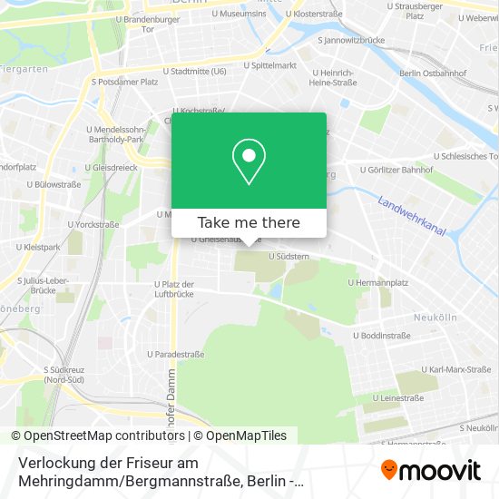 Карта Verlockung der Friseur am Mehringdamm / Bergmannstraße