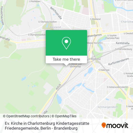 Карта Ev. Kirche in Charlottenburg Kindertagesstätte Friedensgemeinde