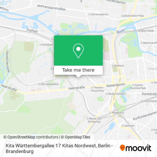 Карта Kita Württembergallee 17 Kitas Nordwest