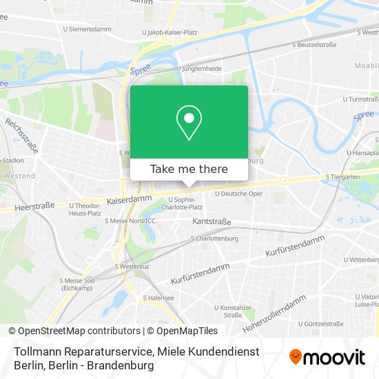 Карта Tollmann Reparaturservice, Miele Kundendienst Berlin