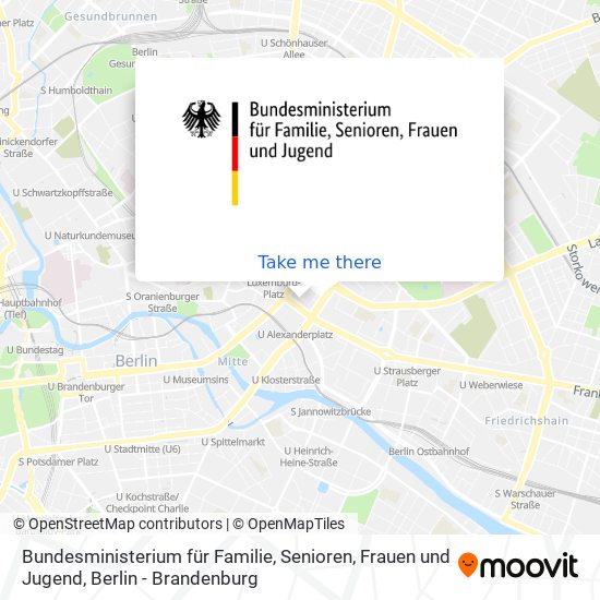 Bundesministerium für Familie, Senioren, Frauen und Jugend map