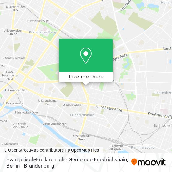 Карта Evangelisch-Freikirchliche Gemeinde Friedrichshain