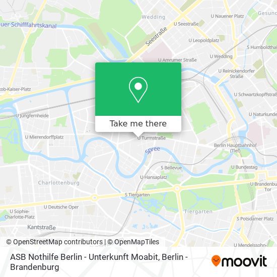 Карта ASB Nothilfe Berlin - Unterkunft Moabit