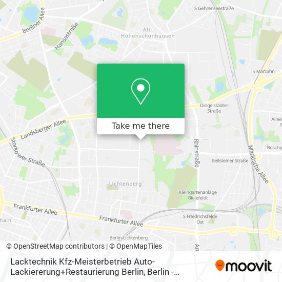 Карта Lacktechnik Kfz-Meisterbetrieb Auto-Lackiererung+Restaurierung Berlin