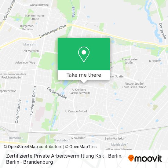 Карта Zertifizierte Private Arbeitsvermittlung Ksk - Berlin