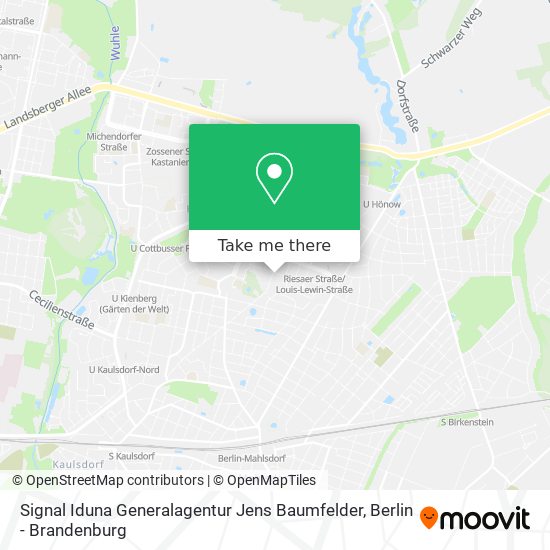 Карта Signal Iduna Generalagentur Jens Baumfelder