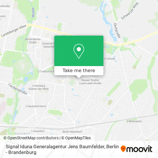 Карта Signal Iduna Generalagentur Jens Baumfelder
