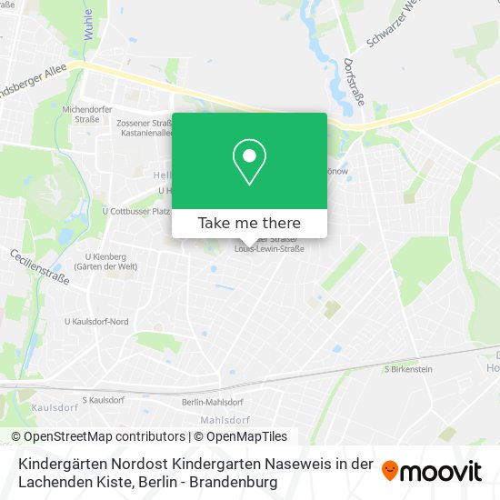 Карта Kindergärten Nordost Kindergarten Naseweis in der Lachenden Kiste