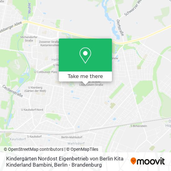 Kindergärten Nordost Eigenbetrieb von Berlin Kita Kinderland Bambini map