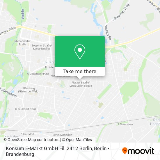 Карта Konsum E-Markt GmbH Fil. 2412 Berlin