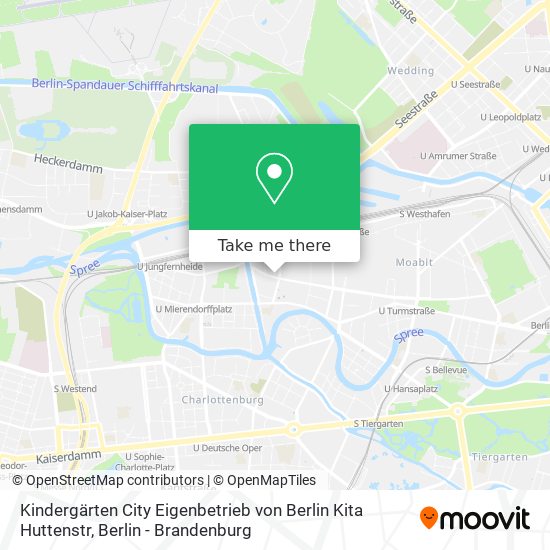 Карта Kindergärten City Eigenbetrieb von Berlin Kita Huttenstr