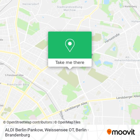 Карта ALDI Berlin-Pankow, Weissensee OT