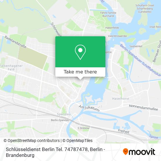 Карта Schlüsseldienst Berlin Tel. 74787478