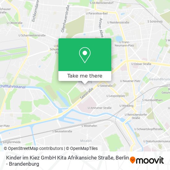 Карта Kinder im Kiez GmbH Kita Afrikansiche Straße