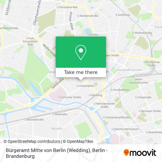 Bürgeramt Mitte von Berlin (Wedding) map