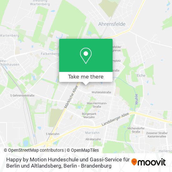 Карта Happy by Motion Hundeschule und Gassi-Service für Berlin und Altlandsberg