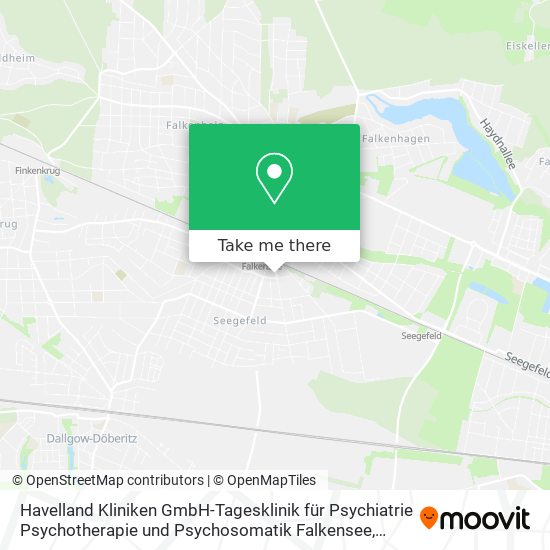 Карта Havelland Kliniken GmbH-Tagesklinik für Psychiatrie Psychotherapie und Psychosomatik Falkensee