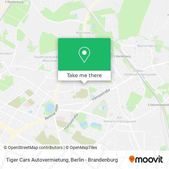 Tiger Cars Autovermietung map