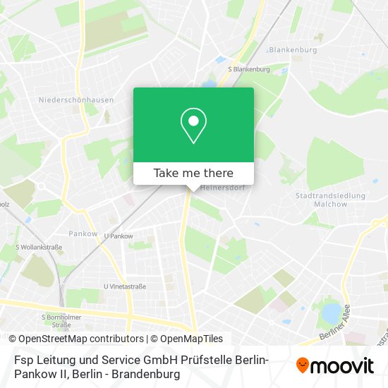 Карта Fsp Leitung und Service GmbH Prüfstelle Berlin-Pankow II