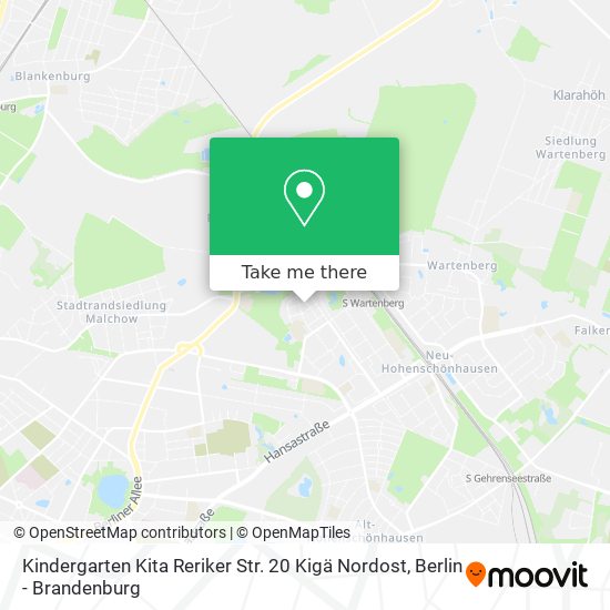 Kindergarten Kita Reriker Str. 20 Kigä Nordost map