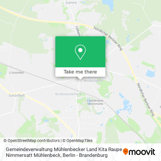 Gemeindeverwaltung Mühlenbecker Land Kita Raupe Nimmersatt Mühlenbeck map