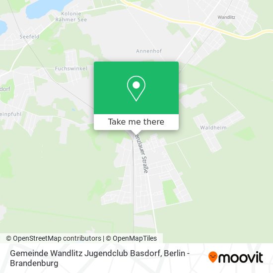 Карта Gemeinde Wandlitz Jugendclub Basdorf