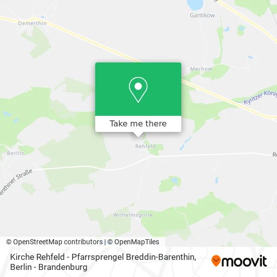 Kirche Rehfeld - Pfarrsprengel Breddin-Barenthin map