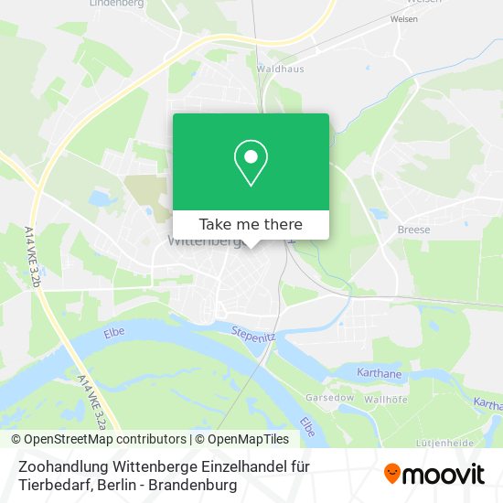 Zoohandlung Wittenberge Einzelhandel für Tierbedarf map