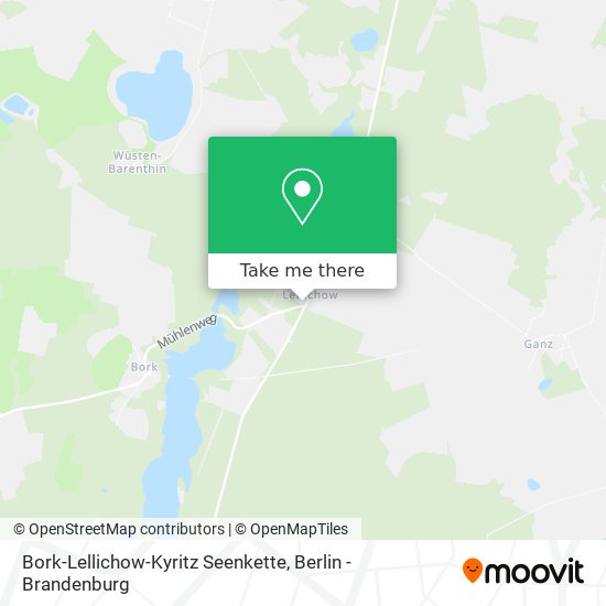 Bork-Lellichow-Kyritz Seenkette map