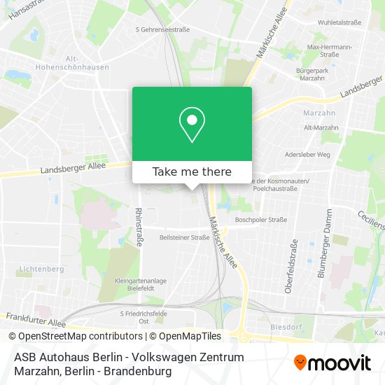 ASB Autohaus Berlin - Volkswagen Zentrum Marzahn map