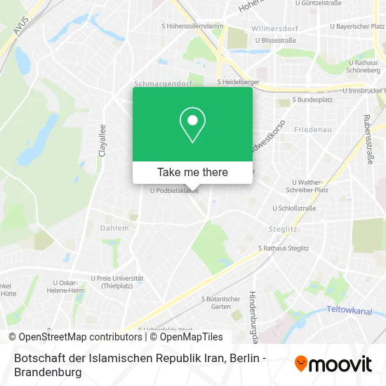 Botschaft der Islamischen Republik Iran map