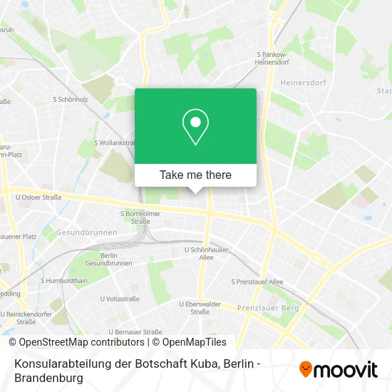 Карта Konsularabteilung der Botschaft Kuba