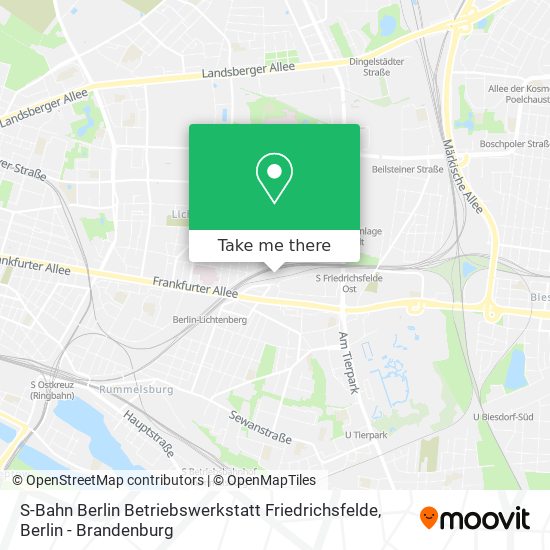 S-Bahn Berlin Betriebswerkstatt Friedrichsfelde map