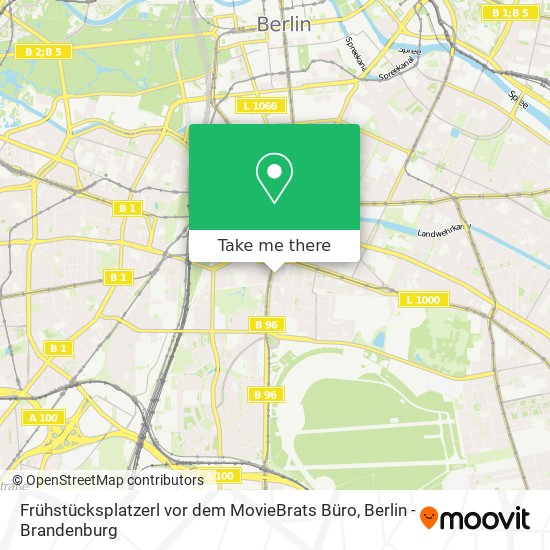 Карта Frühstücksplatzerl vor dem MovieBrats Büro