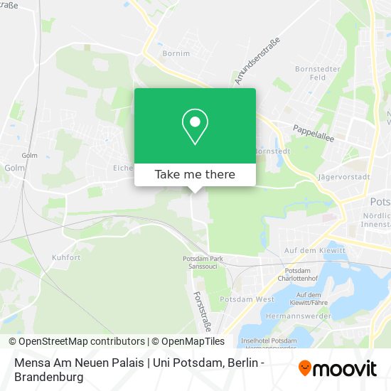 Карта Mensa Am Neuen Palais | Uni Potsdam