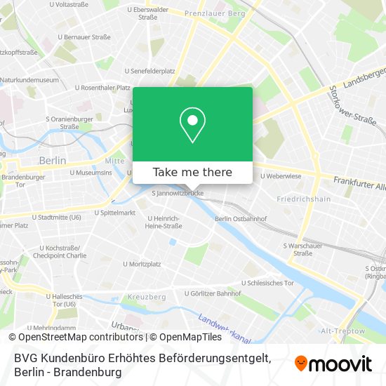 BVG Kundenbüro Erhöhtes Beförderungsentgelt map