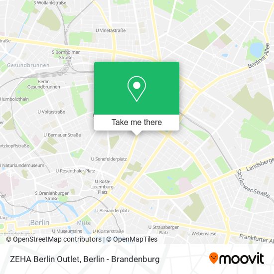 ZEHA Berlin Outlet map