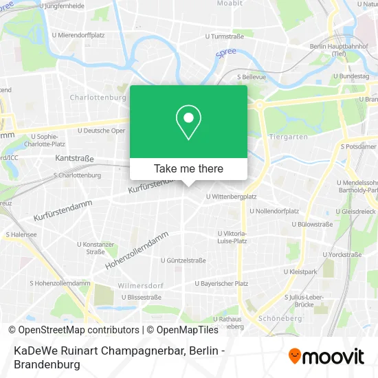 Карта KaDeWe Ruinart Champagnerbar